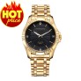 050A CHENXI Watch Men Fashion Golden Wristwatch Full Gold Stainless Steel Quartz Wrist Watch Men - Gold and Black
