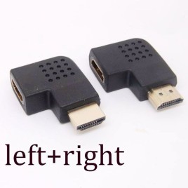 1 Pair HDMI Male to Female Adapter Converter 90 Degree Angle Right / Left HDMI Connector Supports HD 1080P  