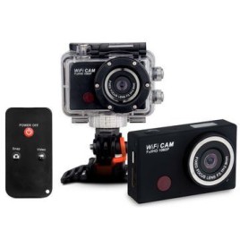 1080P Full HD 30M Waterproof Sport Camera G386 with Built-in WiFi Transmitter for Wireless Video Streaming To Phones and Tablets(Black)