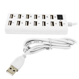 13-Port 480Mbps USB2.0 HUB With LED Indicator (White)