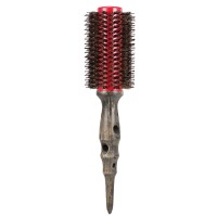 14mm Round Brush Natural Bristle Roller Comb With Non-slip Wood Handle Aluminum Round Comb for Hair Styling
