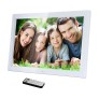 17 Inch Full HD 1080P Ultra Slim 1440 x 900 Digital Photo Frame Multi-function Digital Picture Frame with Music/ Movie/ Remote/ Calendar - White-UK Plug