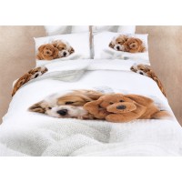 Dolce Mela DM488Q Queen Size Duvet Cover Set, Doggies
