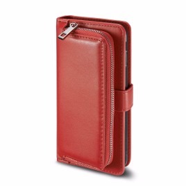 2 in 1 Wallet Style Magnetic Flip Zipper Pouch Card Slots TPU + PU Leather Case for Samsung Galaxy S8 Plus