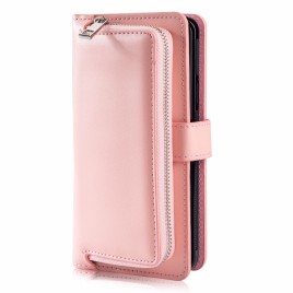 2 in 1 Wallet Style Magnetic Flip Zipper Pouch Card Slots TPU + PU Leather Case for Samsung Galaxy S9 Plus