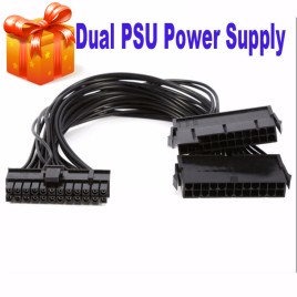 24Pin Connector Power Supply Synchro ATX Mining 30cm 24 Pin Dual PSU Extension Cable Adapter for Mining 20+4 Pin
