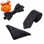 3 in 1 Necktie + Pocket Square + Tie Clip England Style Casual Leisure Business Tide for Men - Grid