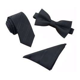 3 in 1 Necktie + Pocket Square + Tie Clip England Style Casual Leisure Business Tide for Men - Line