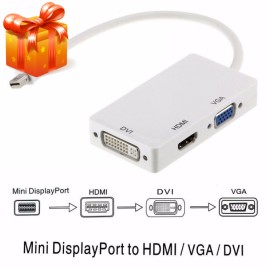 3 in 1 Thunderbolt  MINI DP Male to VGA HDMI DVI Female Adapter Converter Cable for Apple MacBook Air Pro MDP