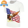 3D Eagle American Flag Printed Short Sleeve T-Shirt