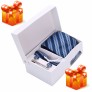 4 in 1 Tie + Cufflinks + Square Towel + Tie Clip Business Suits 8cm Korean Groom Wedding Dressing - Blue