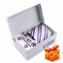 4 in 1 Tie + Cufflinks + Square Towel + Tie Clip Business Suits 8cm Korean Groom Wedding Dressing - Purple Twill