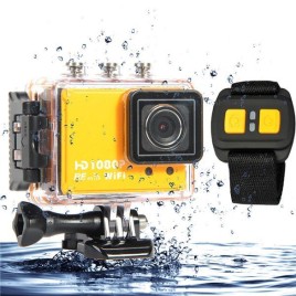 AT200 Full HD 1080P 1.5 inch LCD Sports Camcorder DVR DV 5.0 Mega CMOS Sensor Waterproof Camera, Water-resistant 50m(Yellow)