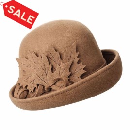 Autumn Winter Korean Casual Solid Color Wool Warm-Keeping Maple Decorative Curled Edge