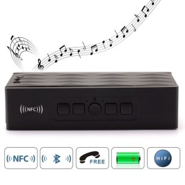 Black SP-2S Bluetooth V3.0 + EDR Micro USB Stereo Speaker for iPhone 4 4S 5 5S 3 3GS IPAD Support NFC