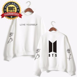 BTS Bulletproof Youth League Album Love Yourself Sweater Men and Women Round Neck Winter Cothing Couple Costume Black