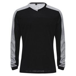 Casual Patchwork Design V Neck Slim Fit Long Sleeve Shirt for Male