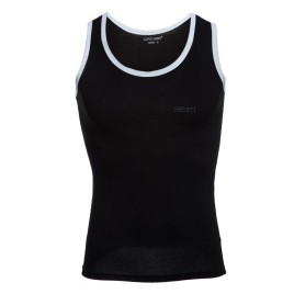 Casual Round Collar Color Block Letter Print Cotton Blend Gym Tank for Men