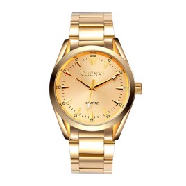 CHENXI 006A Brand Men Stainless Steel Wrist Watch Golden Simple Busniness Uhren Life Waterproof Male Watches Of Quartz Analog - Gold  