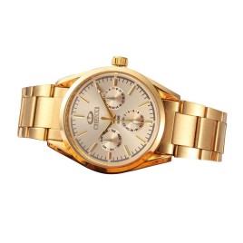CHENXI 006B Luxury Full of Gold Men Watches Stainless Steel Quartz Life Waterproof Male Robe Three Small Dial Mens Designer Wrist Watch Bracelet - Gold  