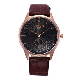 CHENXI 062A Luxury Rose Belt Ultra Thin Watches Quartz Of Leather Wrist Watch Gift for The Sex Men Male - Gold and Black-Men