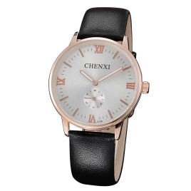 Chenxi 070A Top Brand Luxury Dual Time Casual Business Watch Man Wrist Watches Men Quartz WristWatch Relogio Masculino - Gold and White-Men