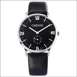 Chenxi 070A Top Brand Luxury Dual Time Casual Business Watch Man Wrist Watches Men Quartz WristWatch Relogio Masculino - Sliver and Black-Men
