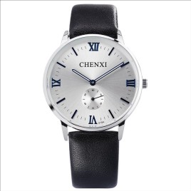 Chenxi 070A Top Brand Luxury Dual Time Casual Business Watch Man Wrist Watches Men Quartz WristWatch Relogio Masculino - White-Men