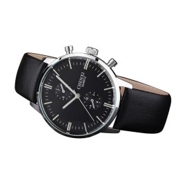 CHENXI 071A Masculino Men Fashion Watches In Real Leather Brand Man Luxury Wrist Watch Round - Black-Men