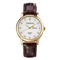 Chenxi 073A Relogio Brand Luxury Man Watches Life Waterproof Men Casual Fashion Watch Minestone Dress Elegant Wrist Watch - Gold and White-Men
