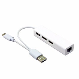 Dual Use USB 3.1 Type-C to USB 2.0 * 3 + RJ45 Gigabit Ethernet Network HUB LAN Adapter for PC Laptop