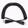 Elastic Split Spring Wire HDMI Cable Male to Male v1.4 1080p 3D Pure Copper Adapter 
