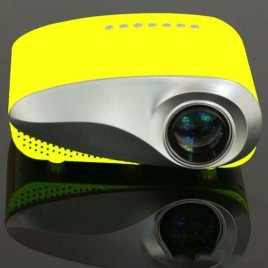Electric Zoom Portable Video Micro Mini Projector HDMI USB VGA TV H60 Tuner (Yellow)