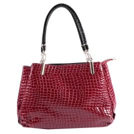 Elegant Crocodile Pattern Zippered Handbag for Ladies