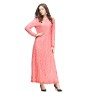 Full Lace Muslim National Costume Robe Clothes Costume Dress Long Sleeve Skirt Suit-dress Elegant Skirts XXL Size - Pink