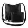 Guapabien Chic Fringe Solid Color Cross Body Bag with Pouch for Women