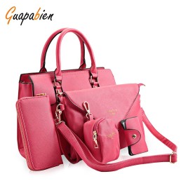 Guapabien Elegant Letter Print Zipper Design Bags Set for Ladies