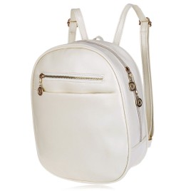 Guapabien Ladder Lock Button Shape Zipper Head Solid Color Portable Bag Backpack for Women