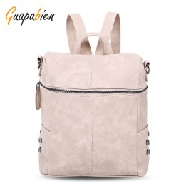 Guapabien Preppy Style Backpack Rivet Women Shoulder Bag