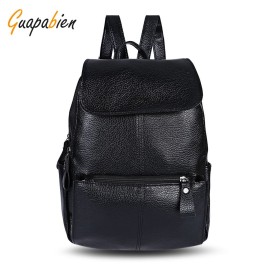Guapabien Preppy Style Flap PU Leather Backpack for Women