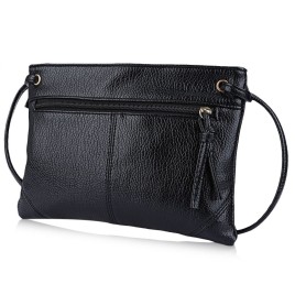 Guapabien Solid Color Detachable Strap Zipper Portable Shoulder Messenger Bag