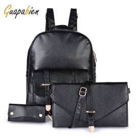 Guapabien Stylish 3pcs Key Wallet Shoulder Bag Girls Backpack