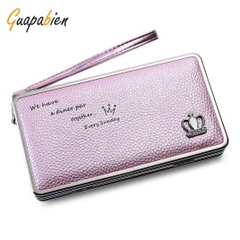 Guapabien Stylish Metal Frame Crown Clutch Wallet for Women