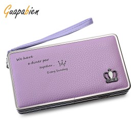 Guapabien Stylish Metal Frame Crown Clutch Wallet for Women