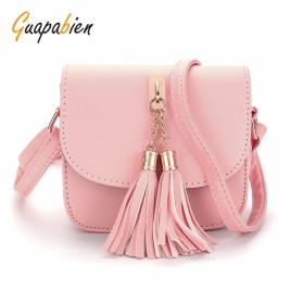 Guapabien Trendy Tassel Cosmetic Perfume Women Shoulder Messenger Mini Saddle Bag