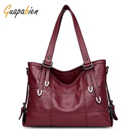 Guapabien Women PU Leather Shoulder Tote Bag Handbag