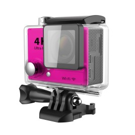 H2 Ultra Slim Waterproof Housing 4K HD 170 Degree Wide Angle Wifi Sport Camera Support HDMI Output TF - Pink
