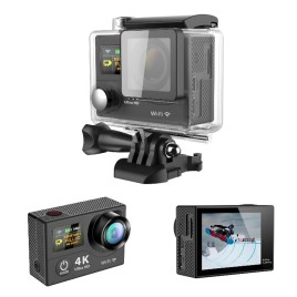 H3 Ultra-wide Fish-eye Lens 4K HD Waterproof Housing Wifi Sport Camera Support HDMI Output - Black