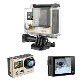 H3 Ultra-wide Fish-eye Lens 4K HD Waterproof Housing Wifi Sport Camera Support HDMI Output - Gold