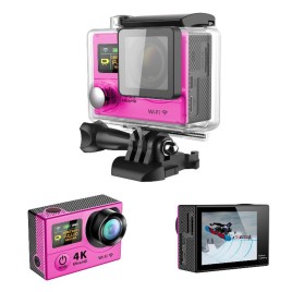H3 Ultra-wide Fish-eye Lens 4K HD Waterproof Housing Wifi Sport Camera Support HDMI Output - Rose